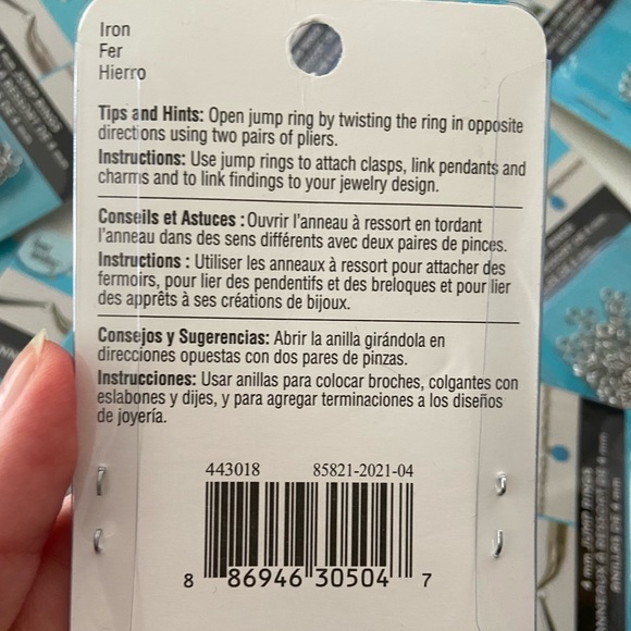 10 SETS Bead Landing: 4mm Rhodium Silver Jump Rings ~Jewelry Supply Nickel Free - Picture 5 of 6